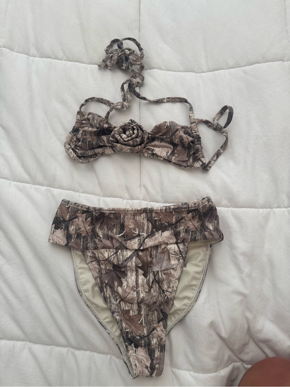 Montce Neutral Camo Print Bikini Set - Beige and Brown